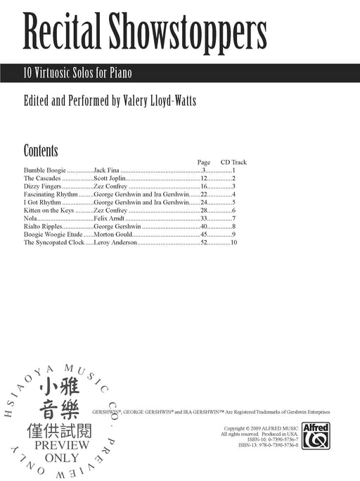 Recital Showstoppers 10 Virtuosic Solos for Piano 獨奏 鋼琴 | 小雅音樂 Hsiaoya Music