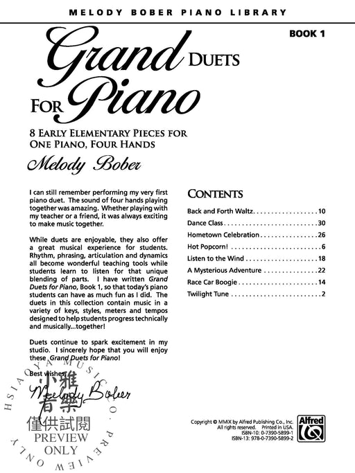 Grand Duets for Piano, Book 1 8 Early Elementary Pieces for One Piano, Four Hands 二重奏 鋼琴 小品 鋼琴四手聯彈 | 小雅音樂 Hsiaoya Music