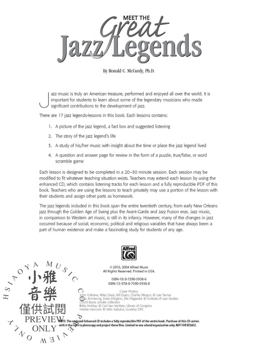 Meet the Great Jazz Legends Short Sessions on the Lives, Times & Music of the Great Jazz Legends 爵士音樂傳奇曲 | 小雅音樂 Hsiaoya Music