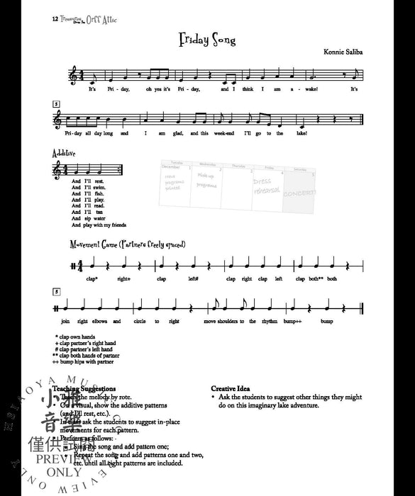 Treasures from the Orff Attic Songs, Dances, Chants, and Orff Instrumental Accompaniments for Elementary and Middle School Students 奧福 舞曲 奧福 伴奏 | 小雅音樂 Hsiaoya Music