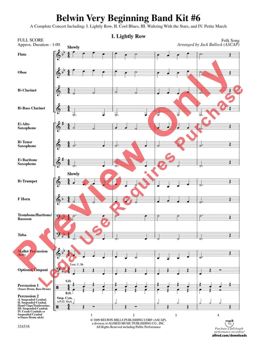 Belwin Very Beginning Band Kit #6 A Complete Concert Including: Lightly Row / Cool Blues / Waltzing with the Stars / Petite March 音樂會 藍調圓舞曲 進行曲 總譜 | 小雅音樂 Hsiaoya Music