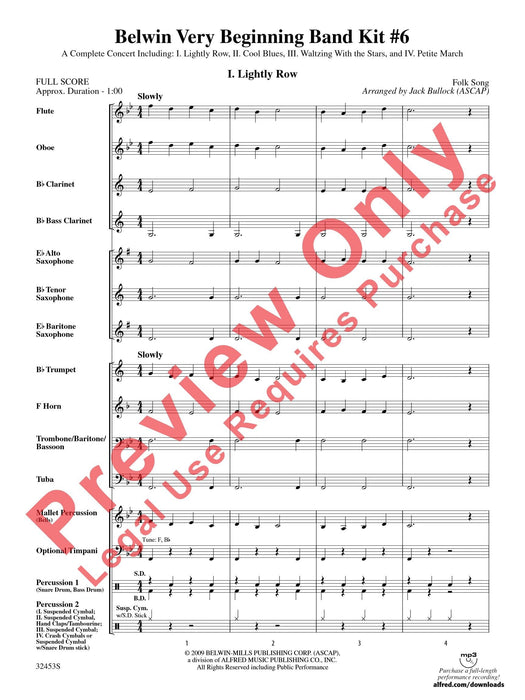 Belwin Very Beginning Band Kit #6 A Complete Concert Including: Lightly Row / Cool Blues / Waltzing with the Stars / Petite March 音樂會 藍調圓舞曲 進行曲 | 小雅音樂 Hsiaoya Music