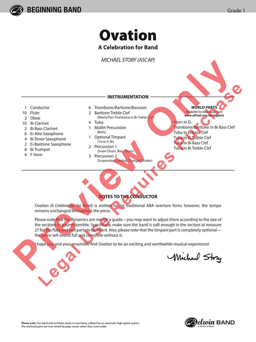 Ovation A Celebration for Band 總譜 | 小雅音樂 Hsiaoya Music