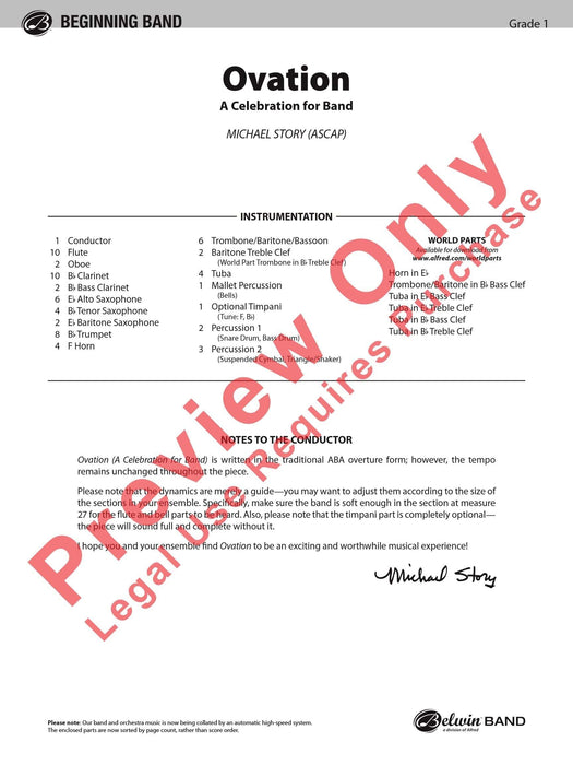 Ovation A Celebration for Band 總譜 | 小雅音樂 Hsiaoya Music