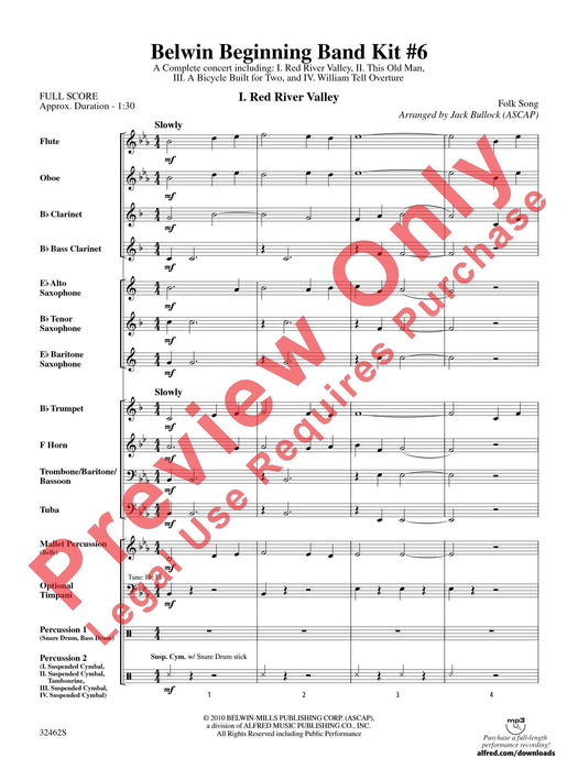 Belwin Beginning Band Kit #6 A Complete Concert Including: Red River Valley / This Old Man / A Bicycle Built for Two / William Tell Overture 音樂會 威廉泰爾序曲 | 小雅音樂 Hsiaoya Music