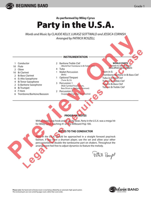 Party in the U.S.A. As Performed by Miley Cyrus 總譜 | 小雅音樂 Hsiaoya Music