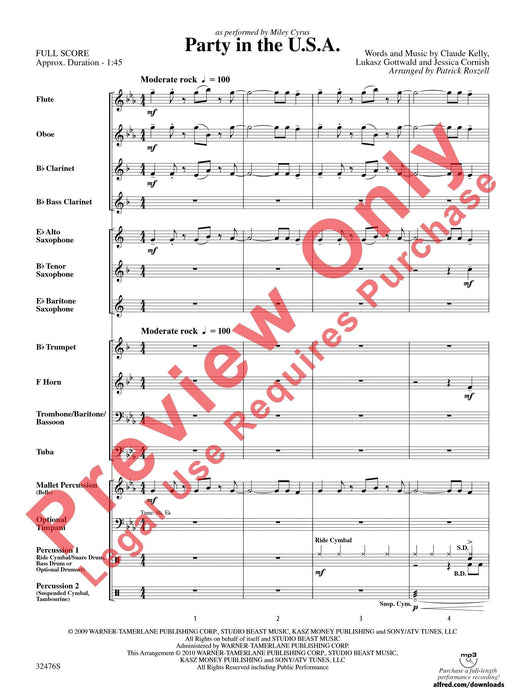 Party in the U.S.A. As Performed by Miley Cyrus 總譜 | 小雅音樂 Hsiaoya Music
