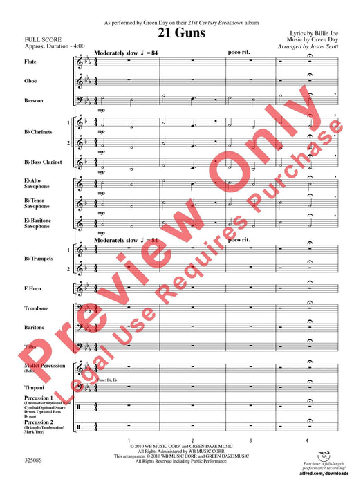 21 Guns 總譜 | 小雅音樂 Hsiaoya Music