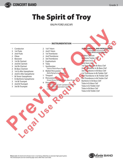 The Spirit of Troy 總譜 | 小雅音樂 Hsiaoya Music