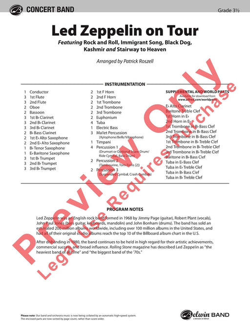 Led Zeppelin on Tour Featuring: Rock and Roll / Immigrant Song / Black Dog / Kashmir / Stairway to Heaven 總譜 | 小雅音樂 Hsiaoya Music