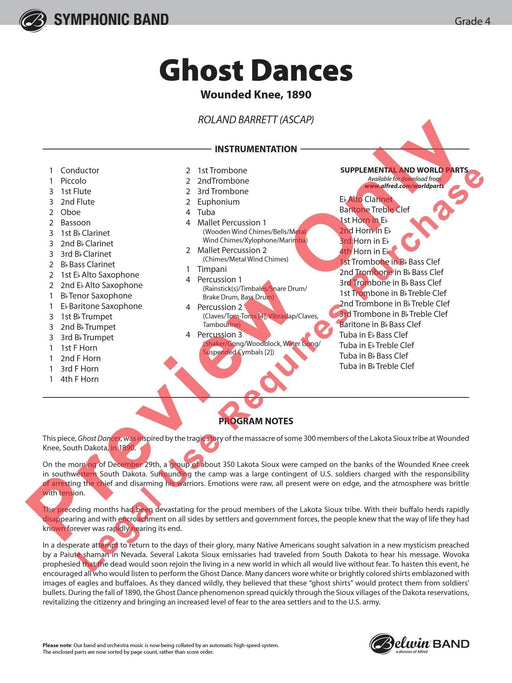 Ghost Dances Wounded Knee, 1890 舞曲 總譜 | 小雅音樂 Hsiaoya Music