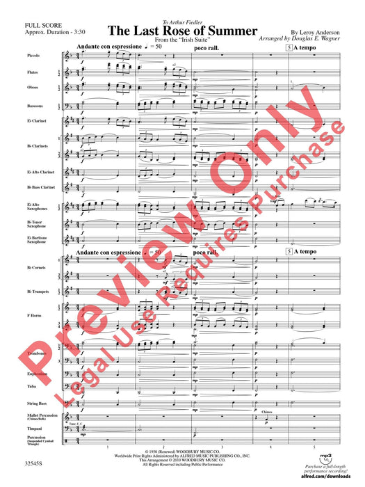 The Last Rose of Summer (from the Irish Suite) 組曲 總譜 | 小雅音樂 Hsiaoya Music