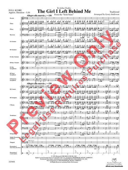 The Girl I Left Behind Me From the Irish Suite 組曲 總譜 | 小雅音樂 Hsiaoya Music