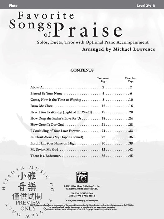 Favorite Songs of Praise Solo-Duet-Trio with Optional Piano 獨奏 二重奏 三重奏 鋼琴 | 小雅音樂 Hsiaoya Music