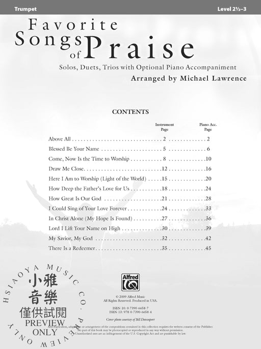 Favorite Songs of Praise Solo-Duet-Trio with Optional Piano 獨奏 二重奏 三重奏 鋼琴 | 小雅音樂 Hsiaoya Music