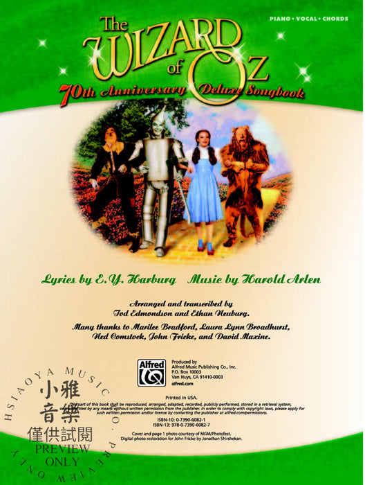 The Wizard of Oz: 70th Anniversary Deluxe Songbook (Vocal Selections) | 小雅音樂 Hsiaoya Music
