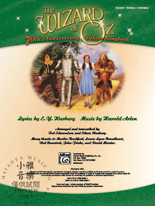 The Wizard of Oz: 70th Anniversary Deluxe Songbook (Vocal Selections) | 小雅音樂 Hsiaoya Music
