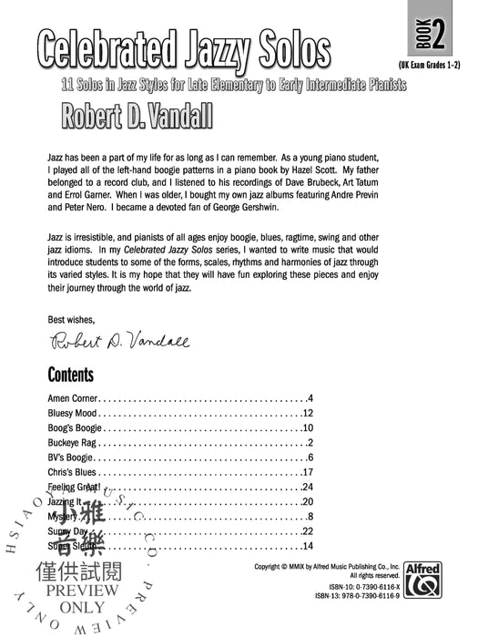 Celebrated Jazzy Solos, Book 2 11 Solos in Jazz Styles for Late Elementary to Early Intermediate Pianists 獨奏 獨奏 爵士音樂 | 小雅音樂 Hsiaoya Music