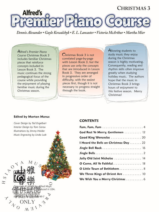 Premier Piano Course, Christmas 3 鋼琴 | 小雅音樂 Hsiaoya Music