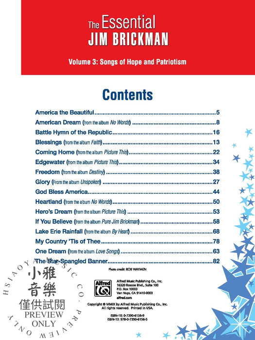 The Essential Jim Brickman, Volume 3: Songs of Hope and Patriotism 三重奏 | 小雅音樂 Hsiaoya Music
