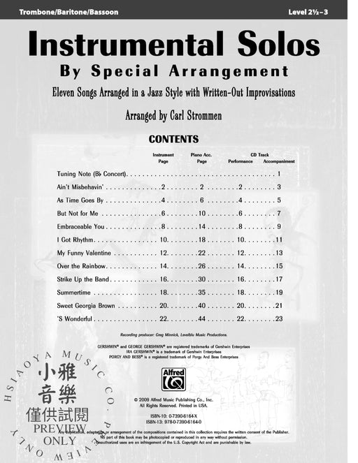 Instrumental Solos by Special Arrangement 11 Songs Arranged in Jazz Styles with Written-Out Improvisations 獨奏 編曲 爵士音樂 | 小雅音樂 Hsiaoya Music