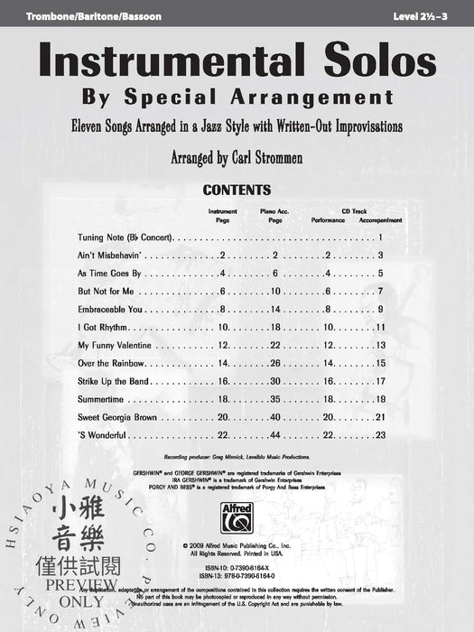 Instrumental Solos by Special Arrangement 11 Songs Arranged in Jazz Styles with Written-Out Improvisations 獨奏 編曲 爵士音樂 | 小雅音樂 Hsiaoya Music