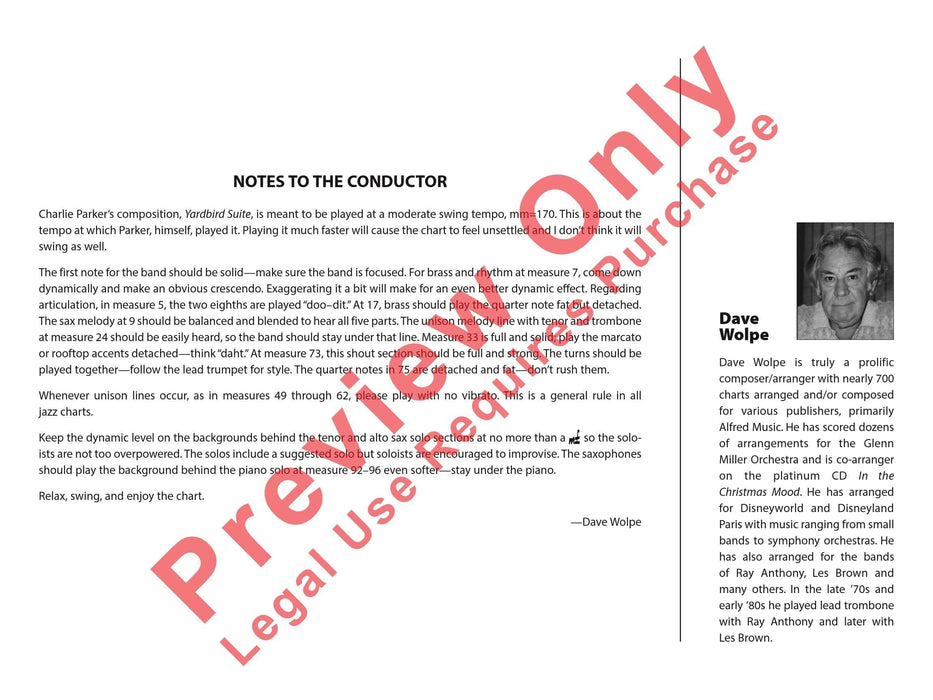 Yardbird Suite 組曲 總譜 | 小雅音樂 Hsiaoya Music