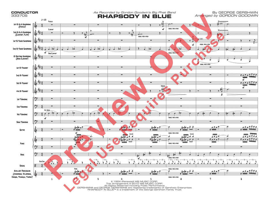 Rhapsody in Blue 蓋希文 藍色狂想曲 總譜 | 小雅音樂 Hsiaoya Music