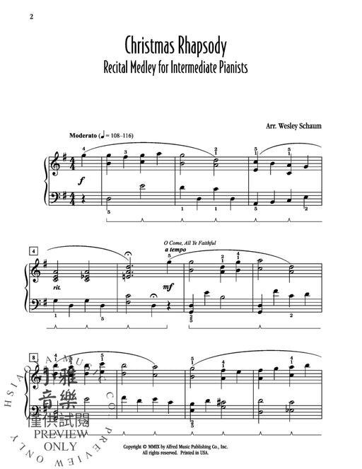 Christmas Rhapsody: Recital Medley for Intermediate Pianists O Come, All Ye Faithful / Silent Night / Joy to the World 狂想曲 組合曲 | 小雅音樂 Hsiaoya Music