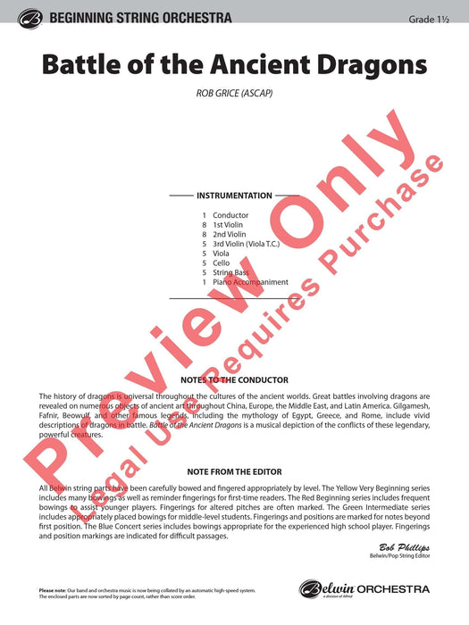 Battle of the Ancient Dragons 總譜 | 小雅音樂 Hsiaoya Music