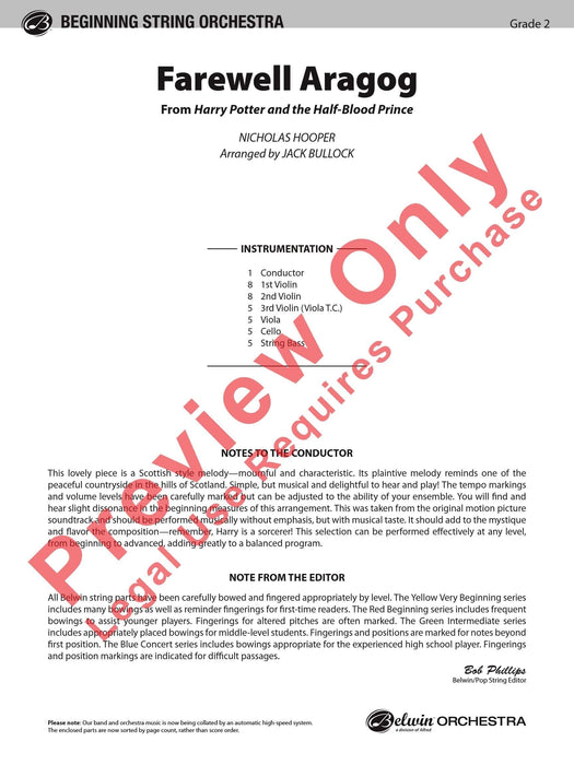 Farewell Aragog (from Harry Potter and the Half-Blood Prince) 總譜 | 小雅音樂 Hsiaoya Music