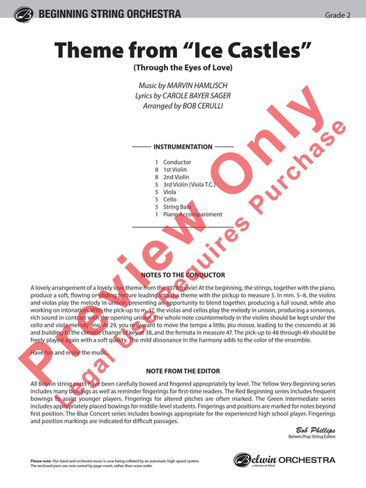 Ice Castles, Theme from (Through the Eyes of Love) 主題 總譜 | 小雅音樂 Hsiaoya Music