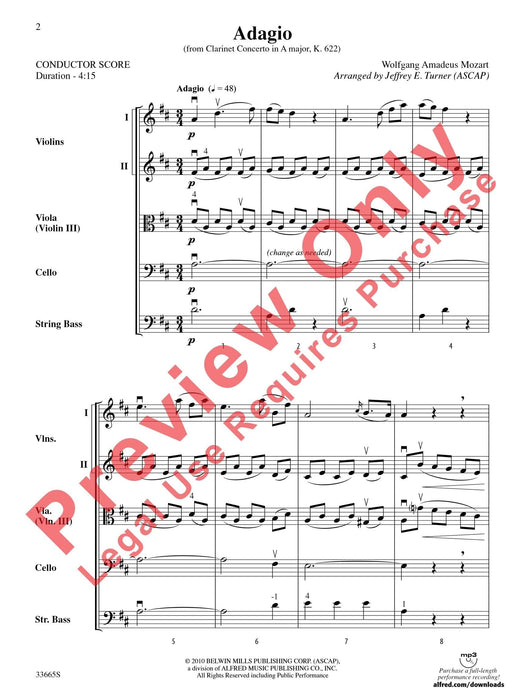 Adagio (from Clarinet Concerto in A Major, K. 622) 莫札特 慢板 豎笛 協奏曲 總譜 | 小雅音樂 Hsiaoya Music