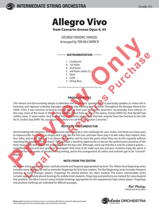 Allegro Vivo 韓德爾 快板 總譜 | 小雅音樂 Hsiaoya Music