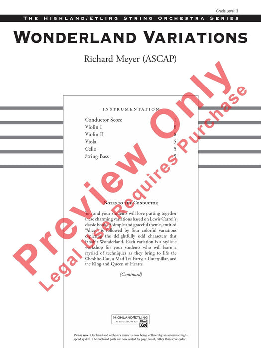 Wonderland Variations 詠唱調 總譜 | 小雅音樂 Hsiaoya Music