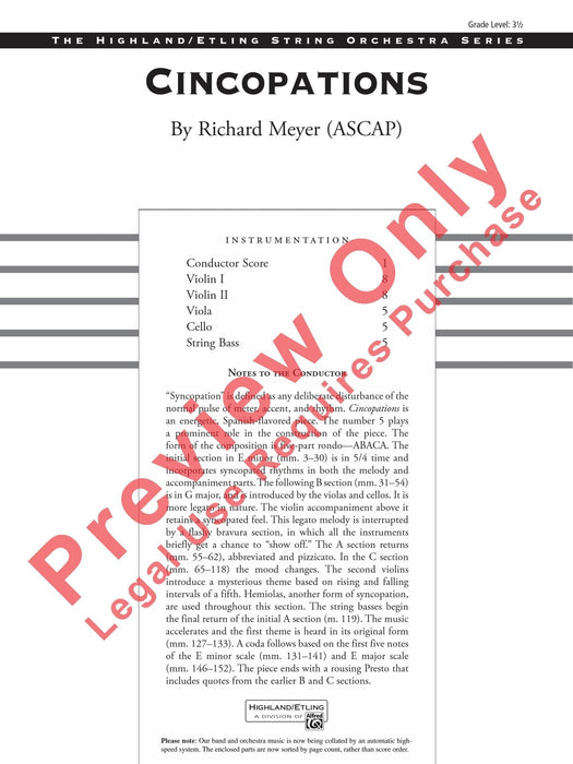 Cincopations 總譜 | 小雅音樂 Hsiaoya Music