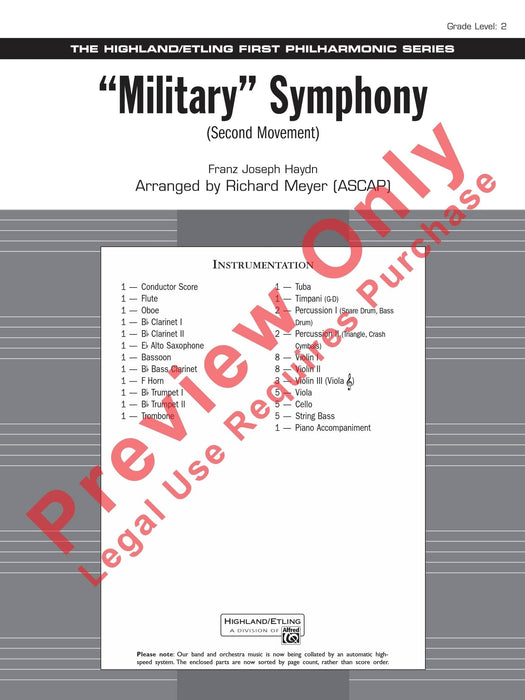 Military Symphony Second Movement 海頓 交響曲樂章 總譜 | 小雅音樂 Hsiaoya Music