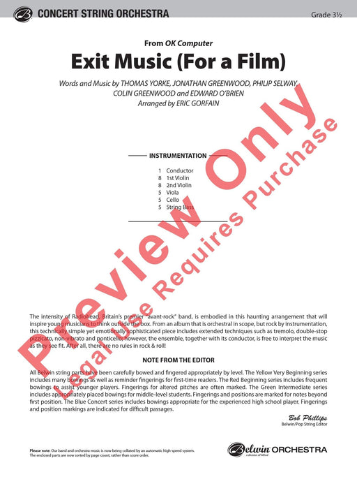 Exit Music (For a Film) As performed by Radiohead 總譜 | 小雅音樂 Hsiaoya Music