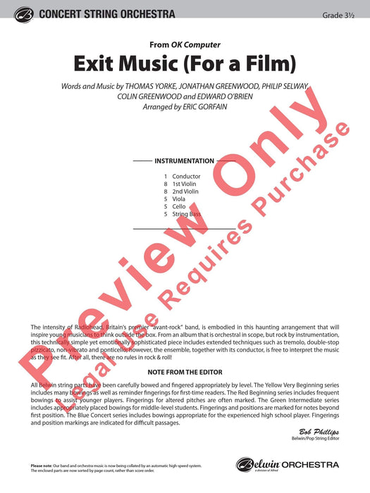 Exit Music (For a Film) As performed by Radiohead 總譜 | 小雅音樂 Hsiaoya Music