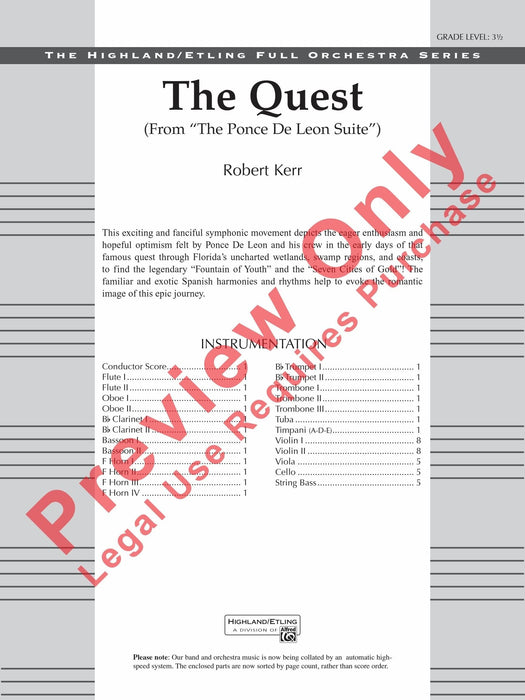 The Quest (from The Ponce De Leon Suite) 組曲 總譜 | 小雅音樂 Hsiaoya Music