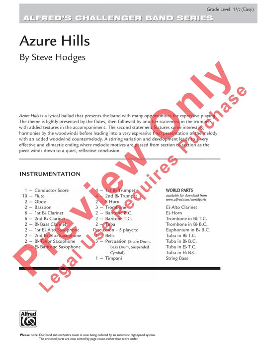 Azure Hills 總譜 | 小雅音樂 Hsiaoya Music