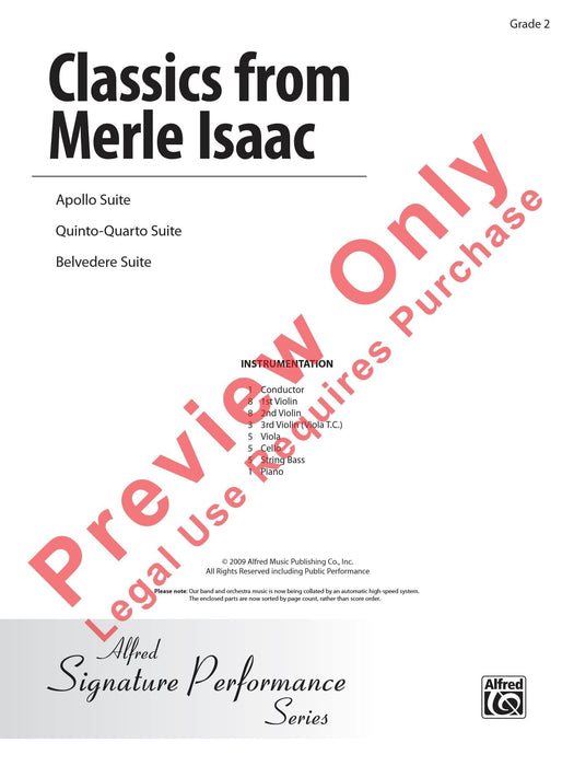 Classics from Merle Isaac Featuring: The Apollo Suite / Quinto-Quinto Suite / Belvedere Suite 組曲 總譜 | 小雅音樂 Hsiaoya Music