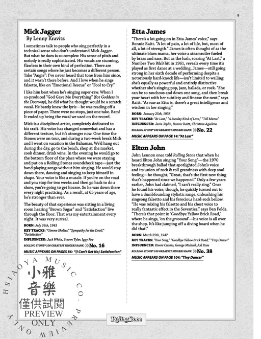 Rolling Stone® Sheet Music Anthology of Rock & Soul Classics 25 Selections from the 100 Greatest Singers of All Time 靈魂樂 | 小雅音樂 Hsiaoya Music