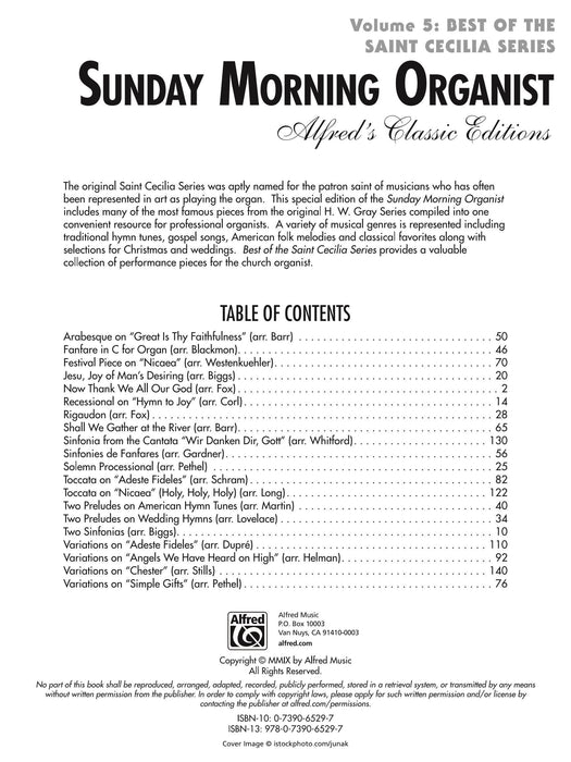 Sunday Morning Organist, Volume 5: Best of the Saint Cecilia Series 管風琴 | 小雅音樂 Hsiaoya Music