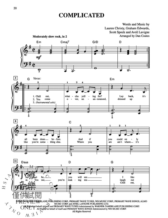 Canadian Pop & Rock Sheet Music Playlist | 小雅音樂 Hsiaoya Music