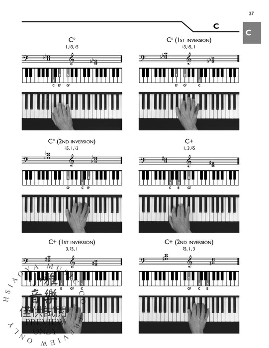 Keyboard Picture Chord Encyclopedia Includes over 1,700 Chords 鍵盤樂器和弦 | 小雅音樂 Hsiaoya Music