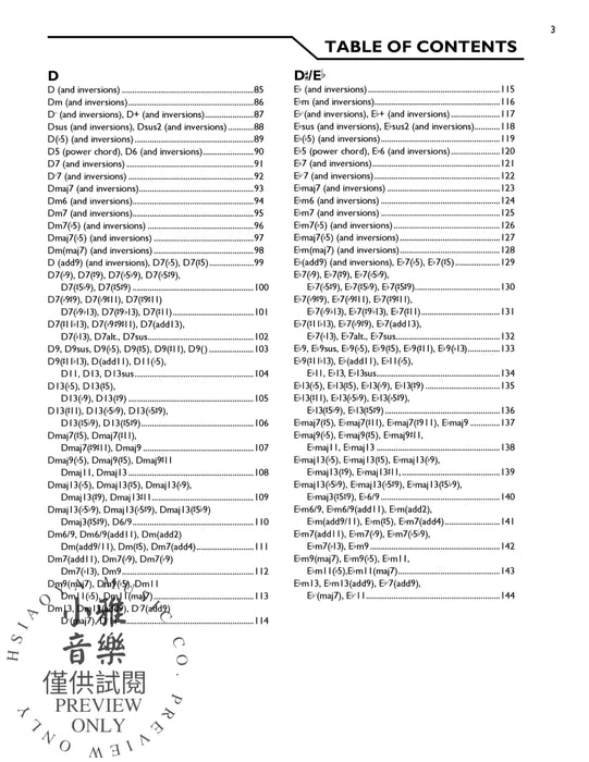 Keyboard Picture Chord Encyclopedia Includes over 1,700 Chords 鍵盤樂器和弦 | 小雅音樂 Hsiaoya Music