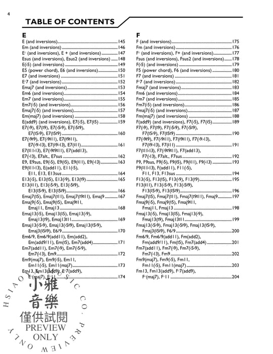 Keyboard Picture Chord Encyclopedia Includes over 1,700 Chords 鍵盤樂器和弦 | 小雅音樂 Hsiaoya Music