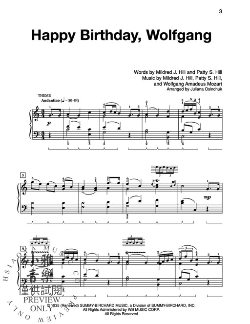 Happy Birthday Wolfgang Theme and 5 Variations on Happy Birthday to You! Based on the Music of Mozart 生日快樂歌主題 詠唱調 生日快樂歌 | 小雅音樂 Hsiaoya Music