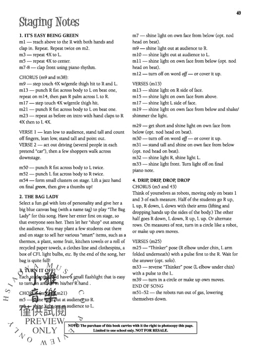 It's Easy Being Green! A Songbook or Program Teaching Us Ways to Save Our Planet for Unison Voices 同度 | 小雅音樂 Hsiaoya Music